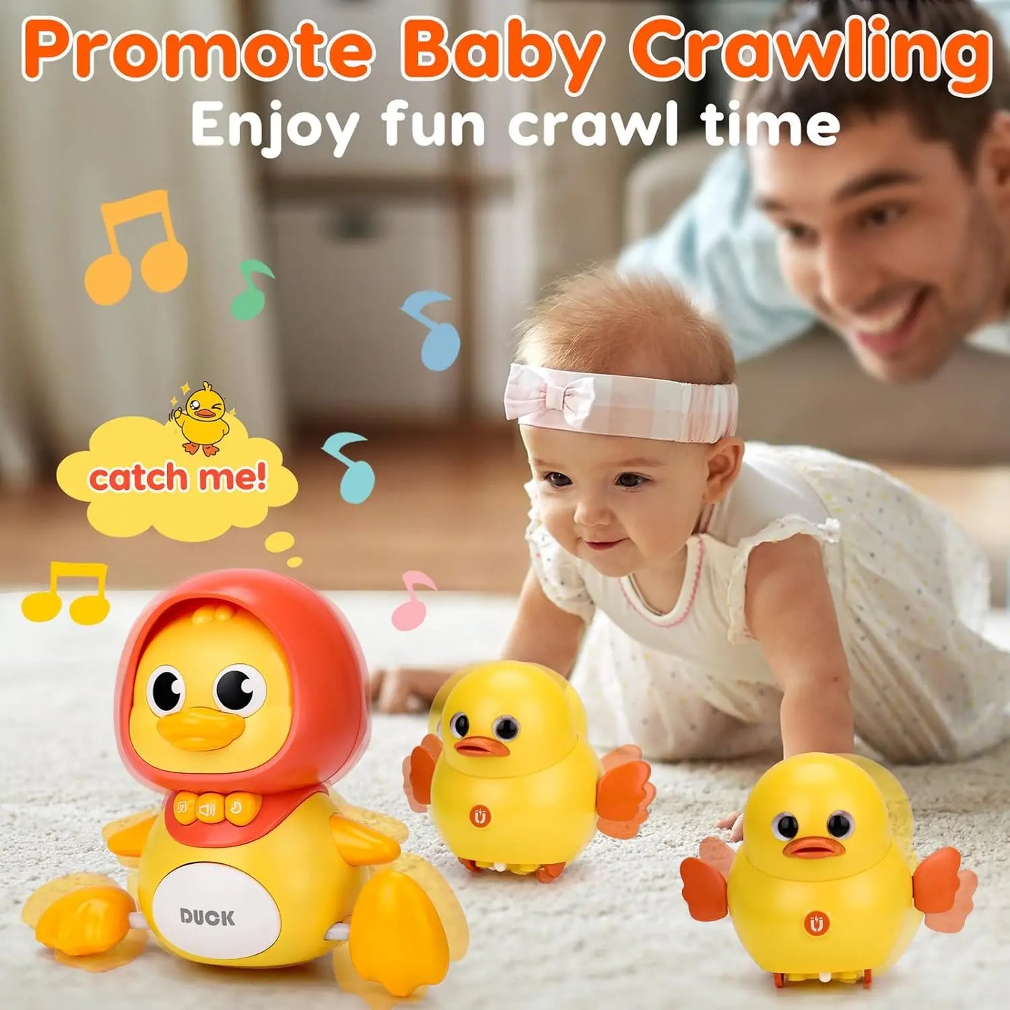 Musical Crawling Duck Toy