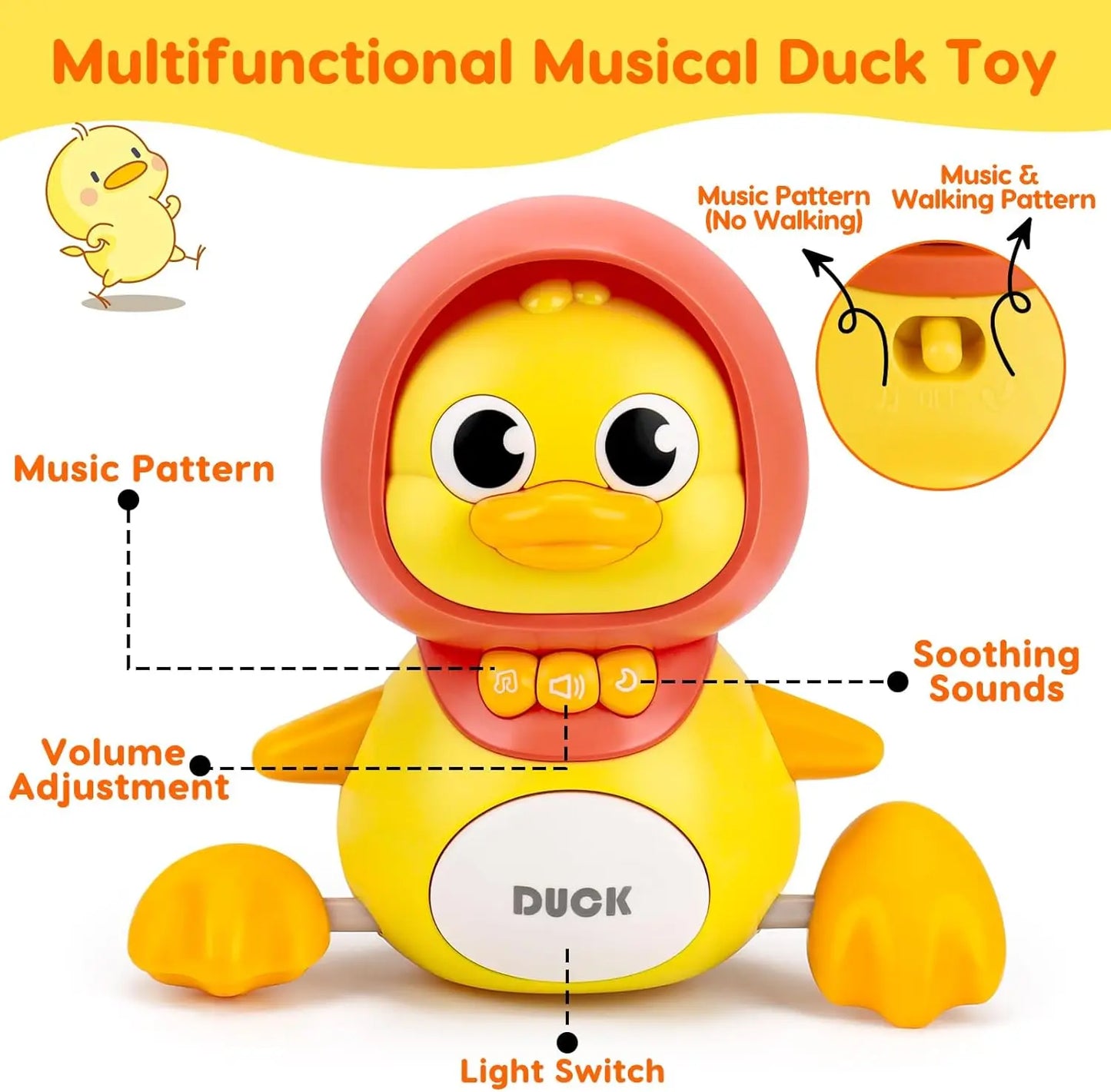 Musical Crawling Duck Toy