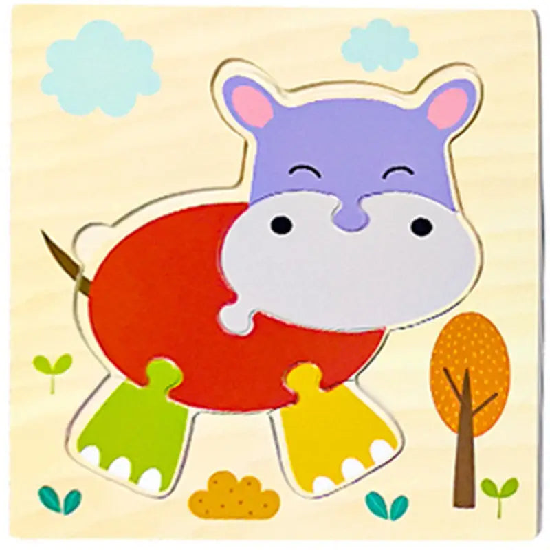 Baby Wooden 3D Tangram Animal Puzzles