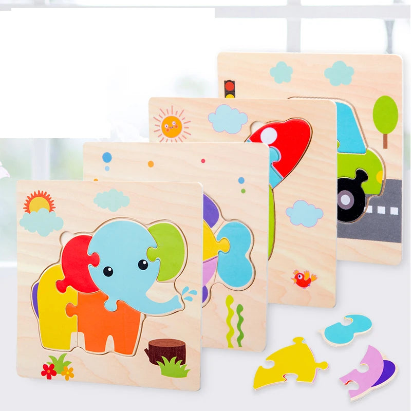 Baby Wooden 3D Tangram Animal Puzzles