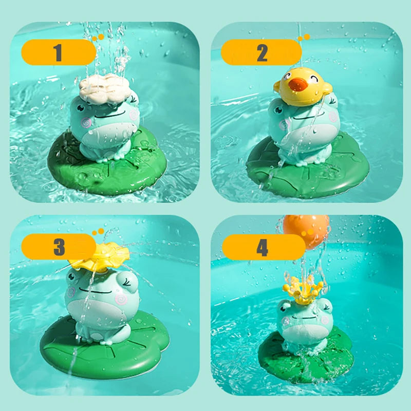 Baby Bath Toys Electric Spray Water Floating Rotation Frog Sprinkler