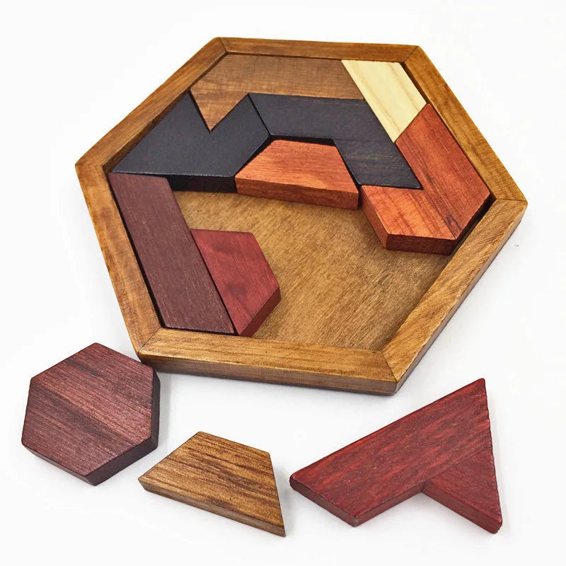 Hexagonal Wooden IQ Puzzle