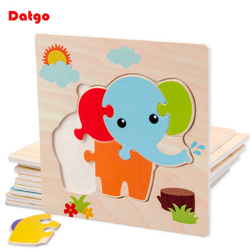 Baby Wooden 3D Tangram Animal Puzzles