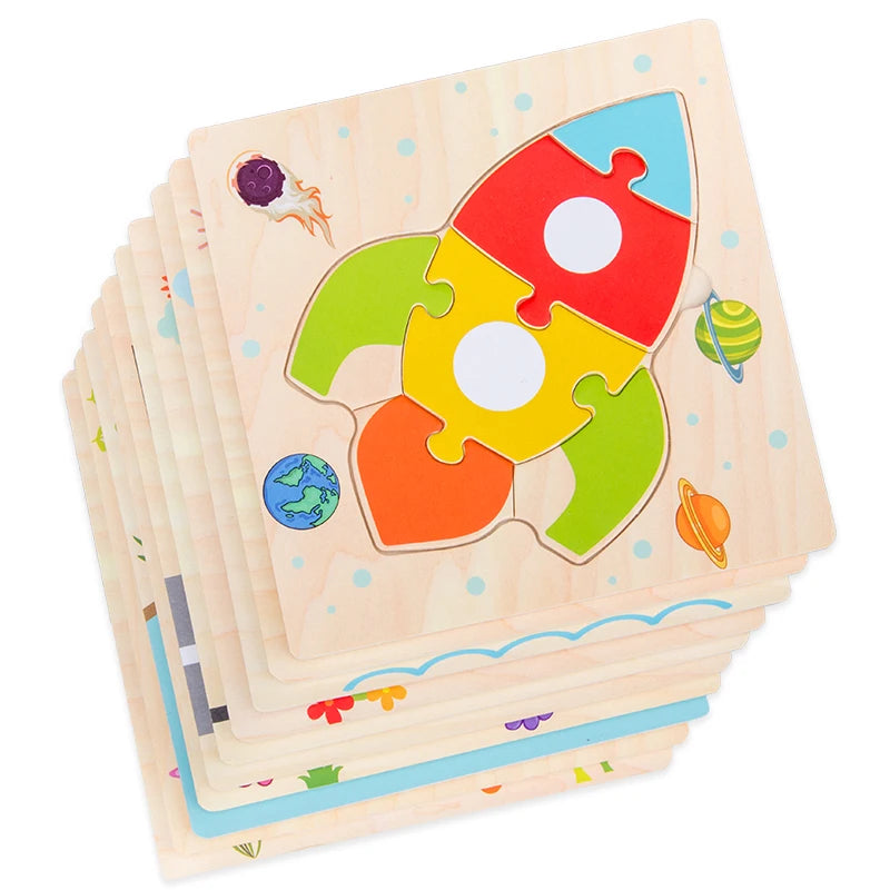 Baby Wooden 3D Tangram Animal Puzzles
