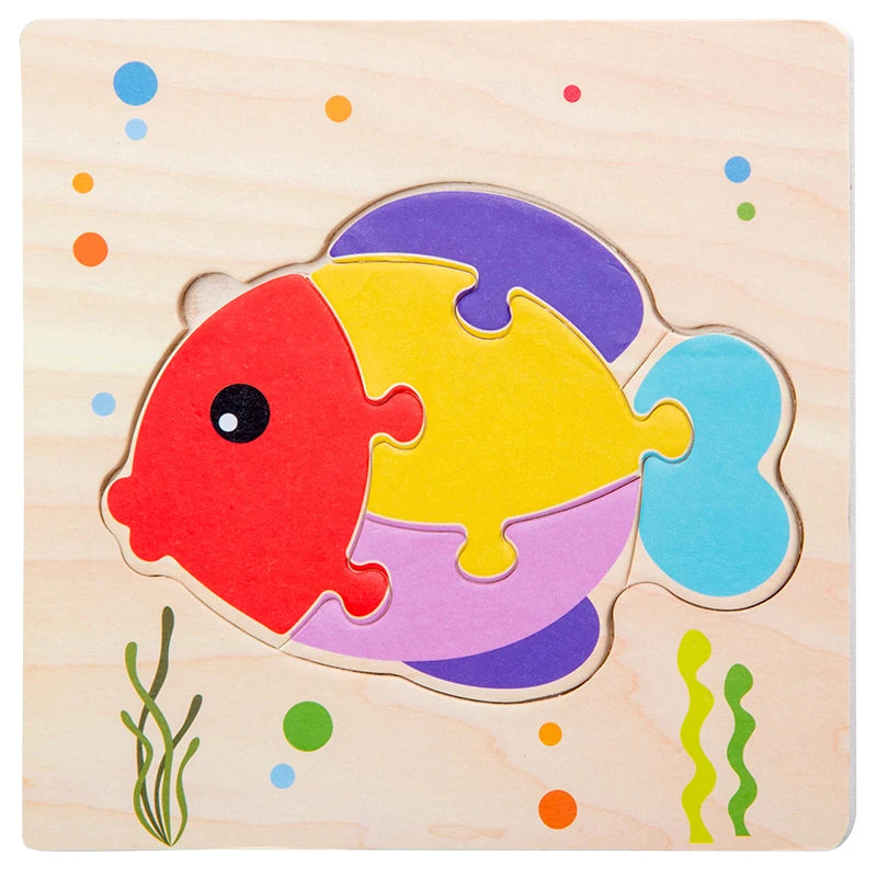 Baby Wooden 3D Tangram Animal Puzzles
