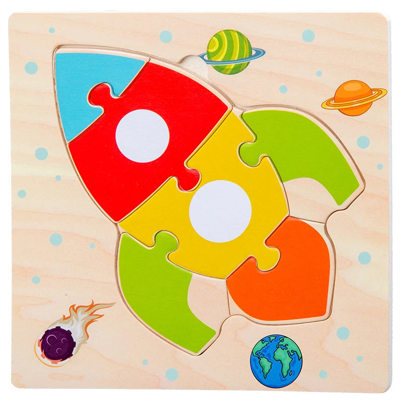 Baby Wooden 3D Tangram Animal Puzzles