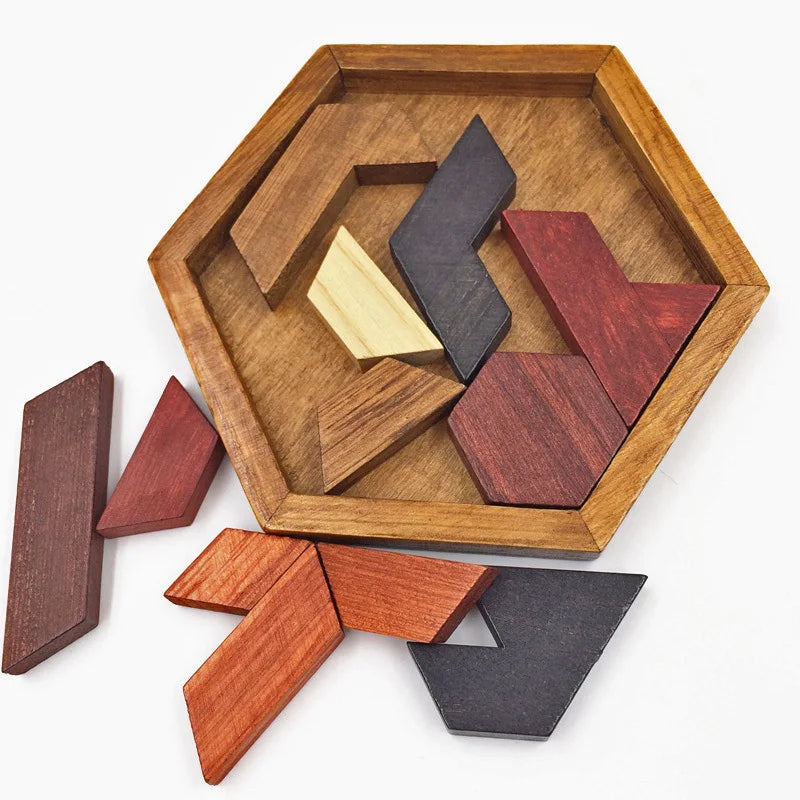 Hexagonal Wooden IQ Puzzle