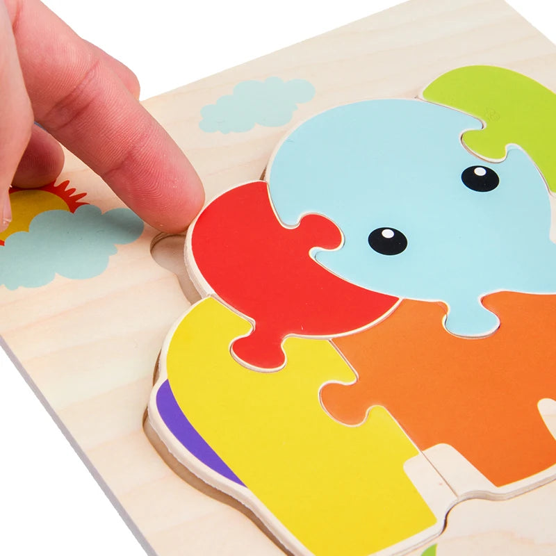 Baby Wooden 3D Tangram Animal Puzzles