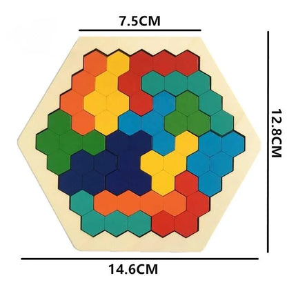 Hexagonal Wooden IQ Puzzle