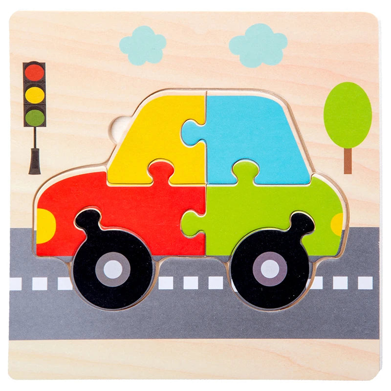 Baby Wooden 3D Tangram Animal Puzzles