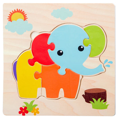 Baby Wooden 3D Tangram Animal Puzzles