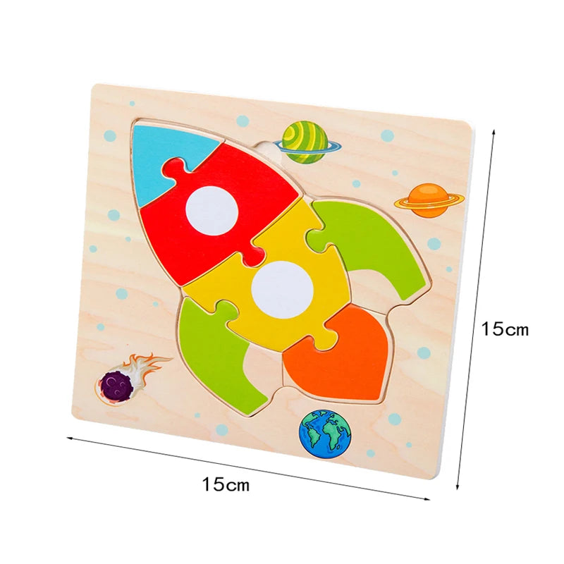 Baby Wooden 3D Tangram Animal Puzzles