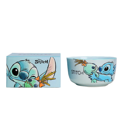Stitch Salad Bowl Dinner Plates Household Ceramic Plate Cute Styling Rice Bowl Resistant Tableware Kid Water Cup Coffee Mug Gift
