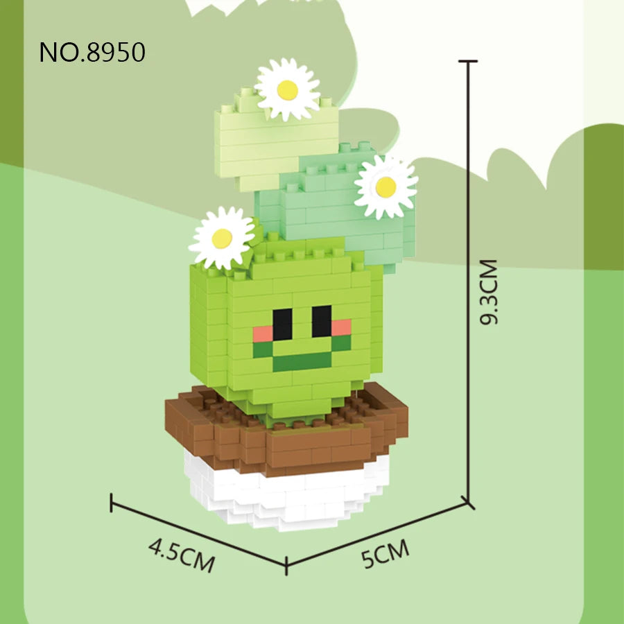 DIY Mini Potted Cactus Building Block Set