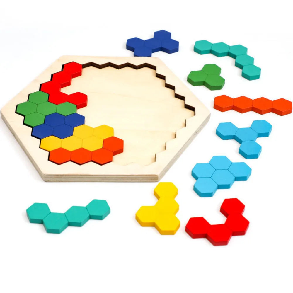 Hexagonal Wooden IQ Puzzle