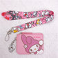 Sanrio Kawaii Leather Card Holder Coin Wallet Key Chain Pendant