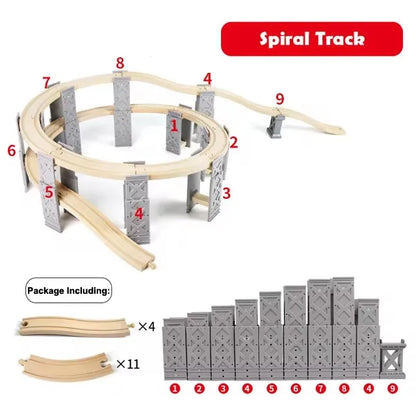 Wooden Train Tracks Set