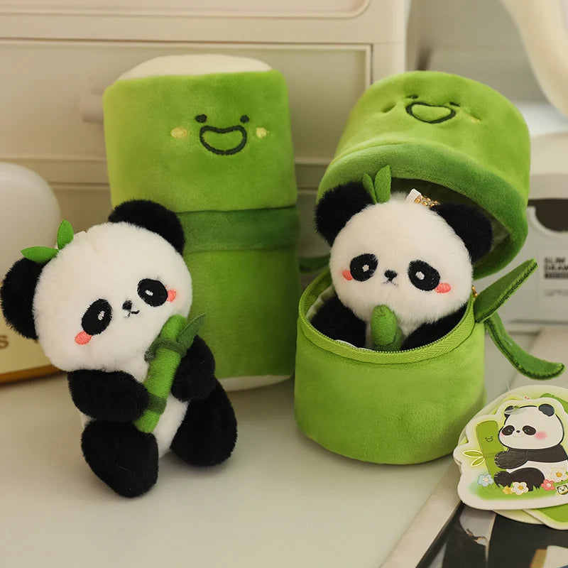 Cute 10cm Bamboo Panda Plush Toy Small Pendant