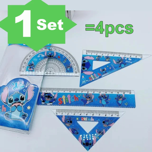 1Set Disney Stitch Creative Ruler Sets Student Study Stationery Rulers Triangle Protractor School Supplies Wholesale Kid Gift
