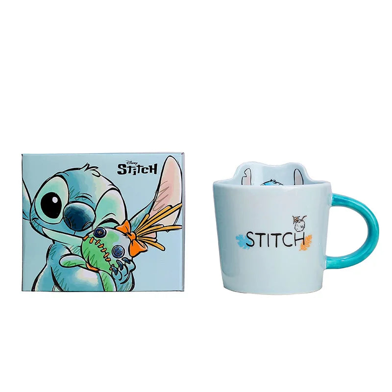 Stitch Salad Bowl Dinner Plates Household Ceramic Plate Cute Styling Rice Bowl Resistant Tableware Kid Water Cup Coffee Mug Gift