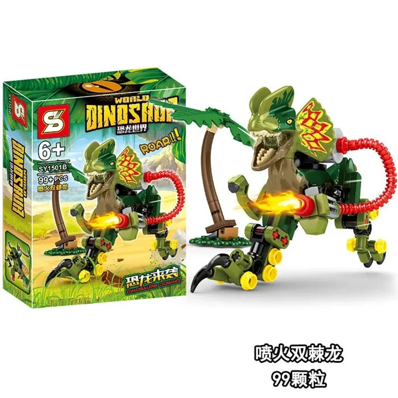 Prehistoric dinosaur-themed building block set