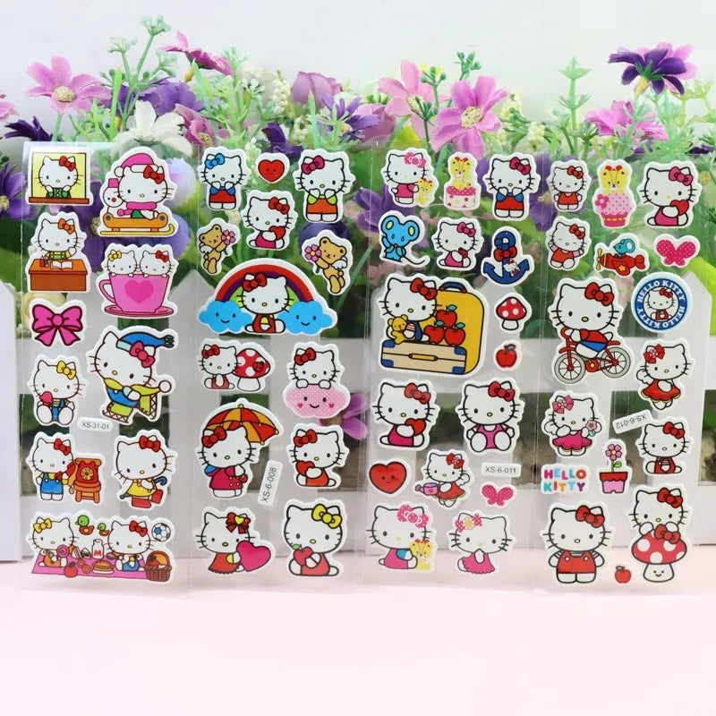12pcs Hello Kitty 3D Bubble Stickers