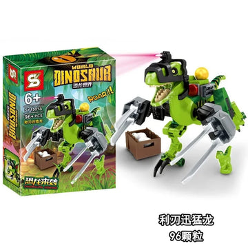 Prehistoric dinosaur-themed building block set