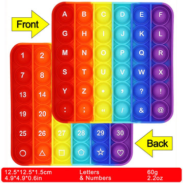 2-in-1 Front Letters Back Numbers Pop Fidget Toy