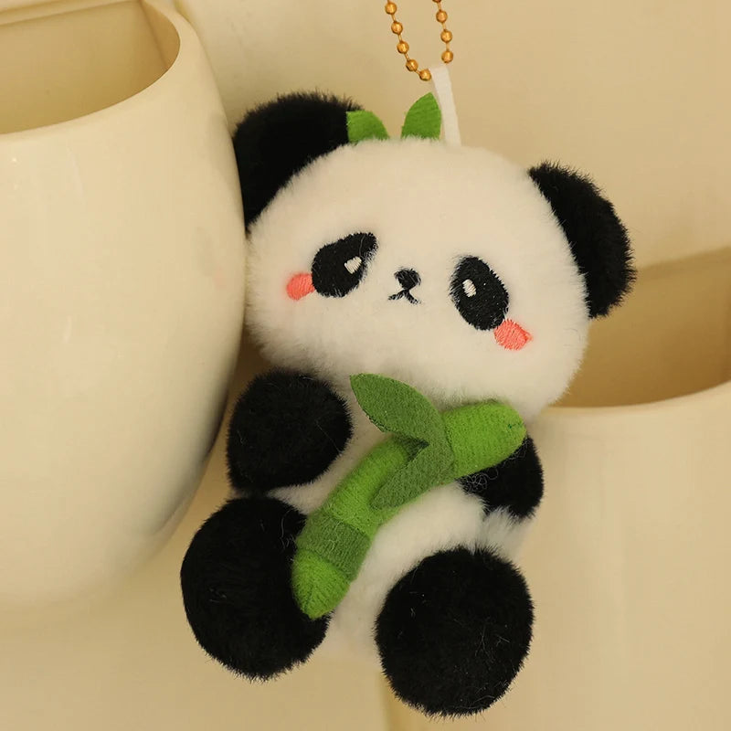 Cute 10cm Bamboo Panda Plush Toy Small Pendant