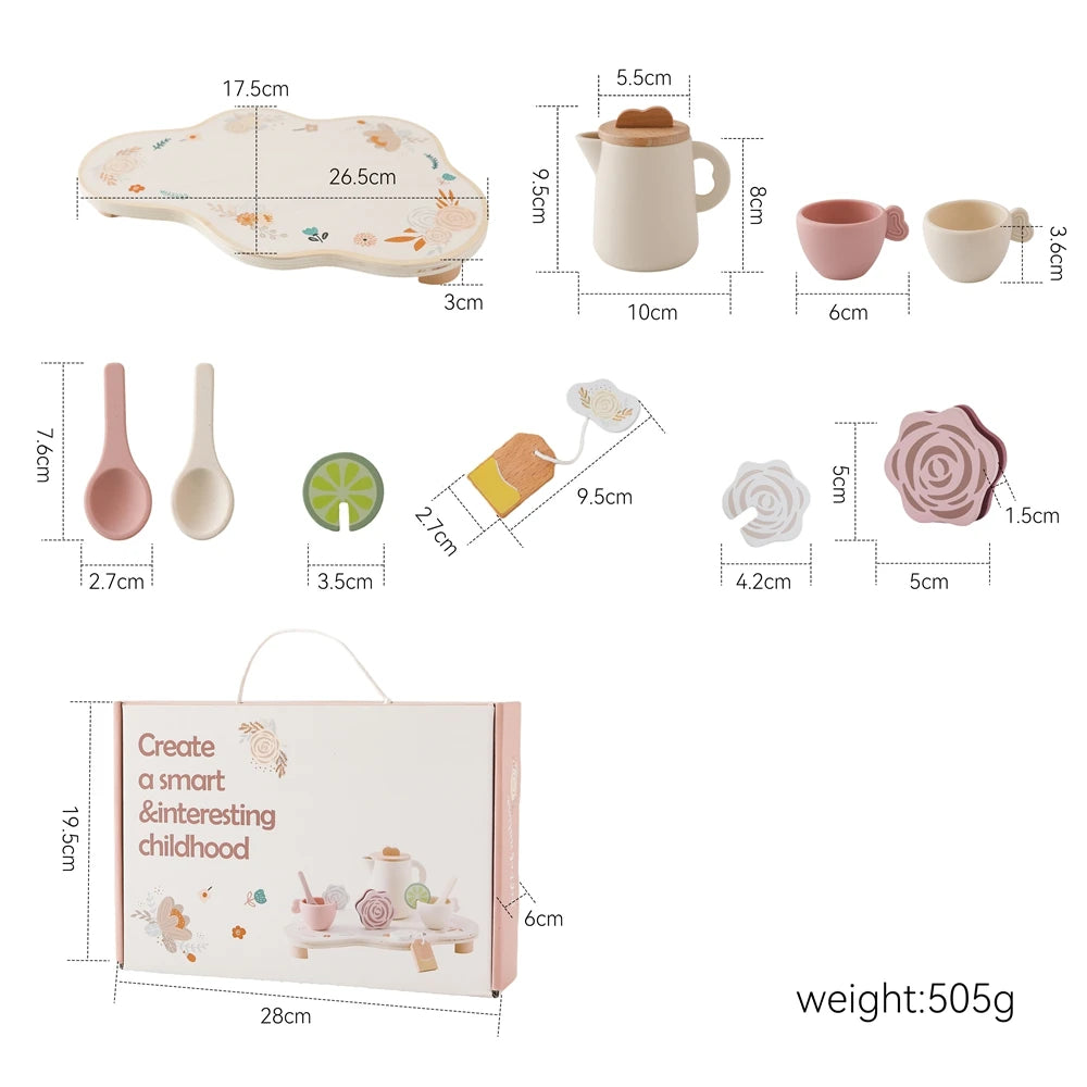 Wooden Children Montessori Toy Teapot Teacup