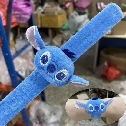 Disney Lilo & Stitch Wristband Cute Cartoon Stitch Kids Snap Circle Plush Wristband Doll Accessory Wedding Party Holiday Gift