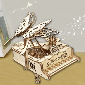 3D Wooden Piano Music Box