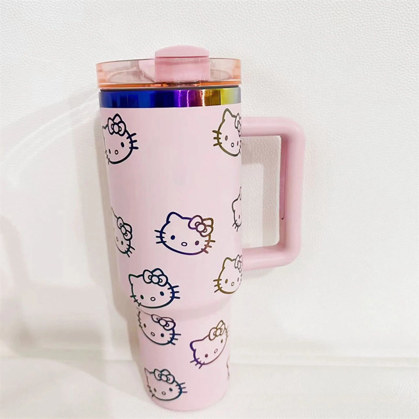 Hello Kitty 40oz Stainless Steel Travel Mug with Handle and Straw Lid
