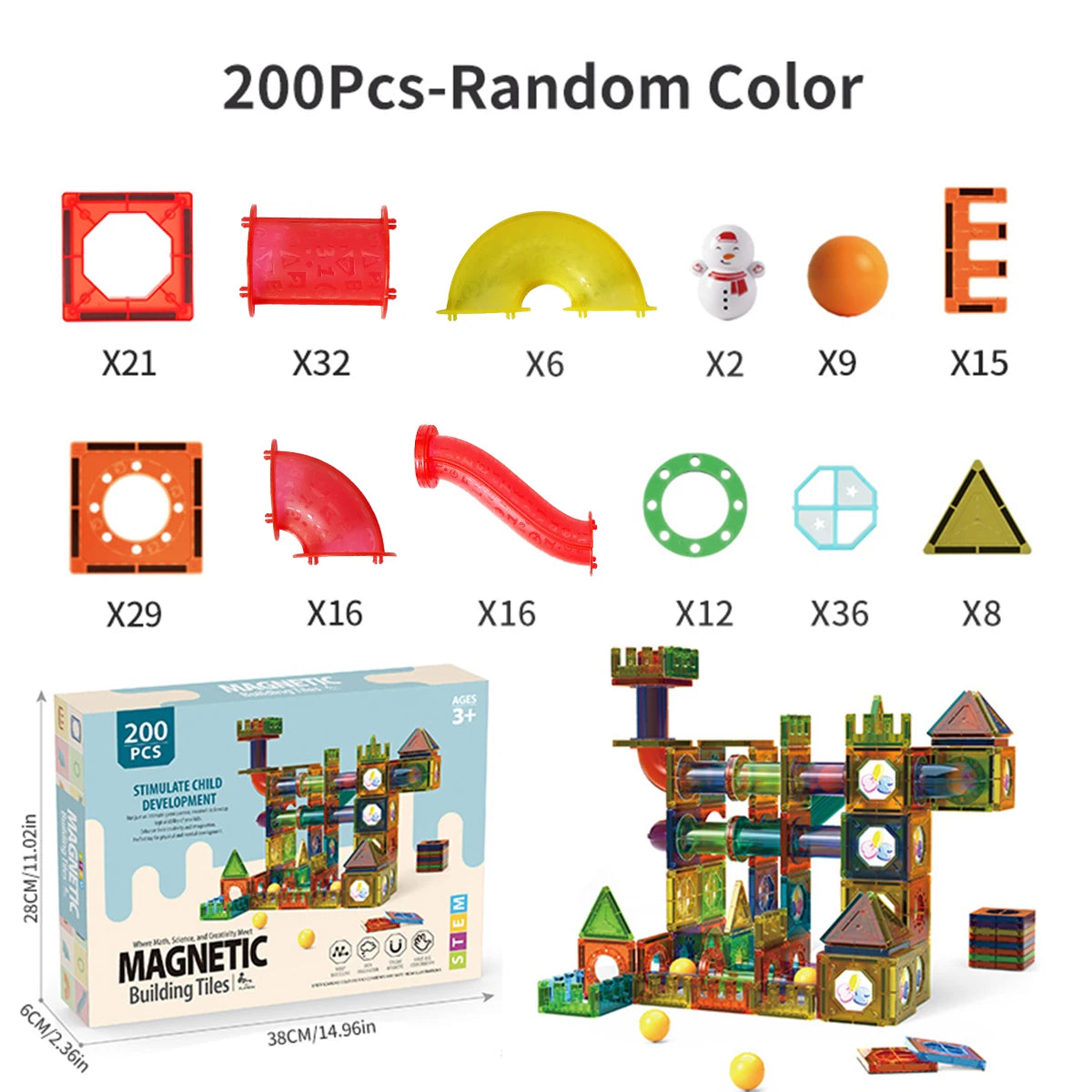 Light Magnetic Tiles Building Blocks