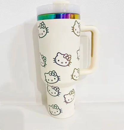 Hello Kitty 40oz Stainless Steel Travel Mug with Handle and Straw Lid