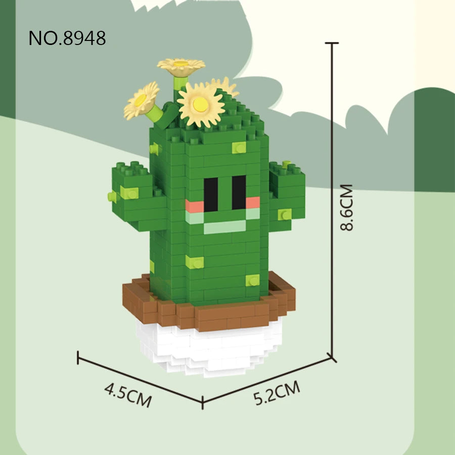 DIY Mini Potted Cactus Building Block Set