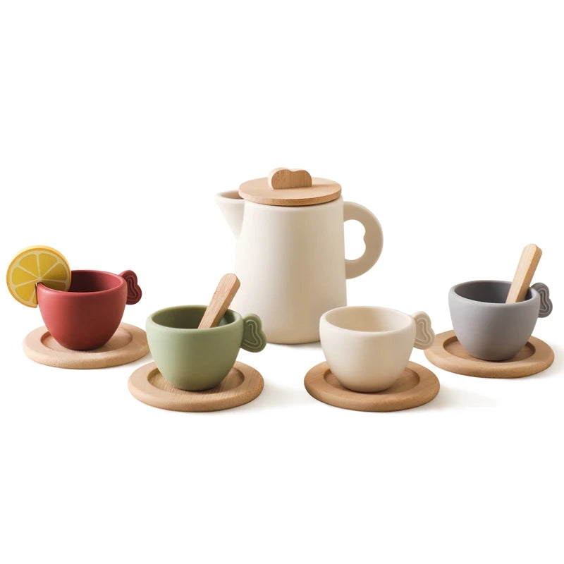 Wooden Children Montessori Toy Teapot Teacup