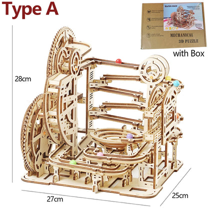 3D Wooden Marble Run Model Kit