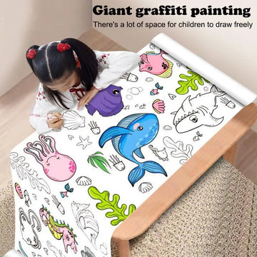 Children's Drawing Roll Sticky Colour Filling Paper