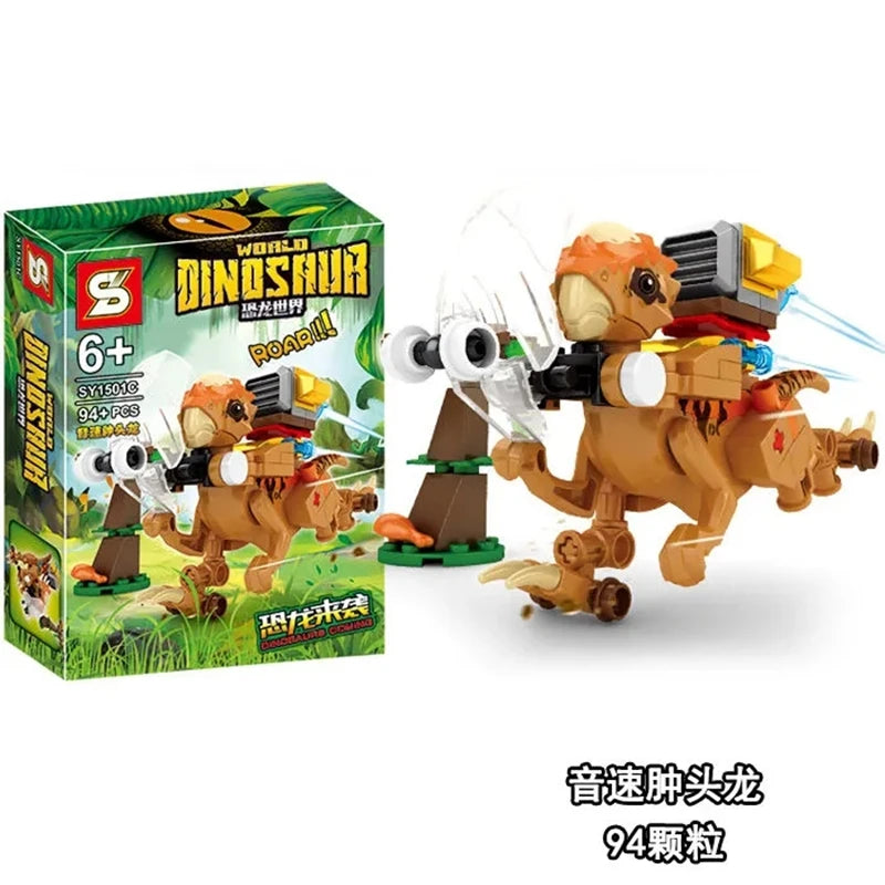 Prehistoric dinosaur-themed building block set