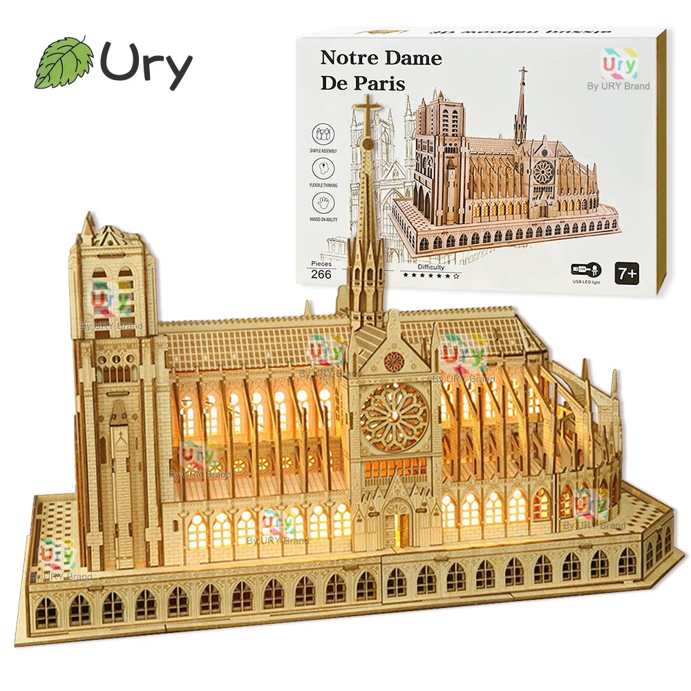 3D Wooden Cathedral Puzzle