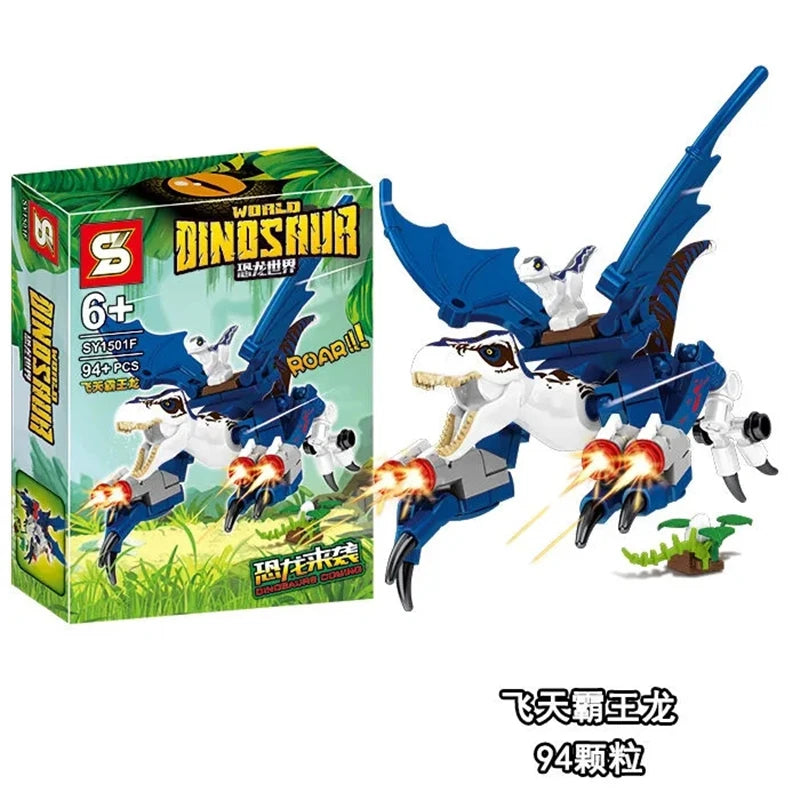 Prehistoric dinosaur-themed building block set