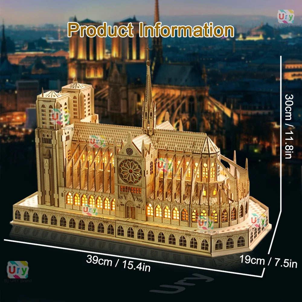 3D Wooden Cathedral Puzzle