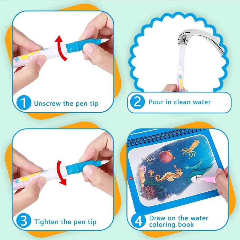 Montessori Water Drawing Book for Kids