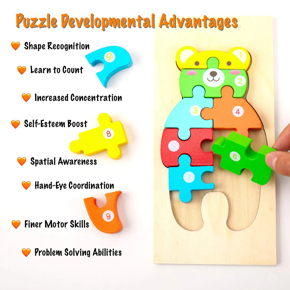 High Quality 3D Wooden Animal Puzzles