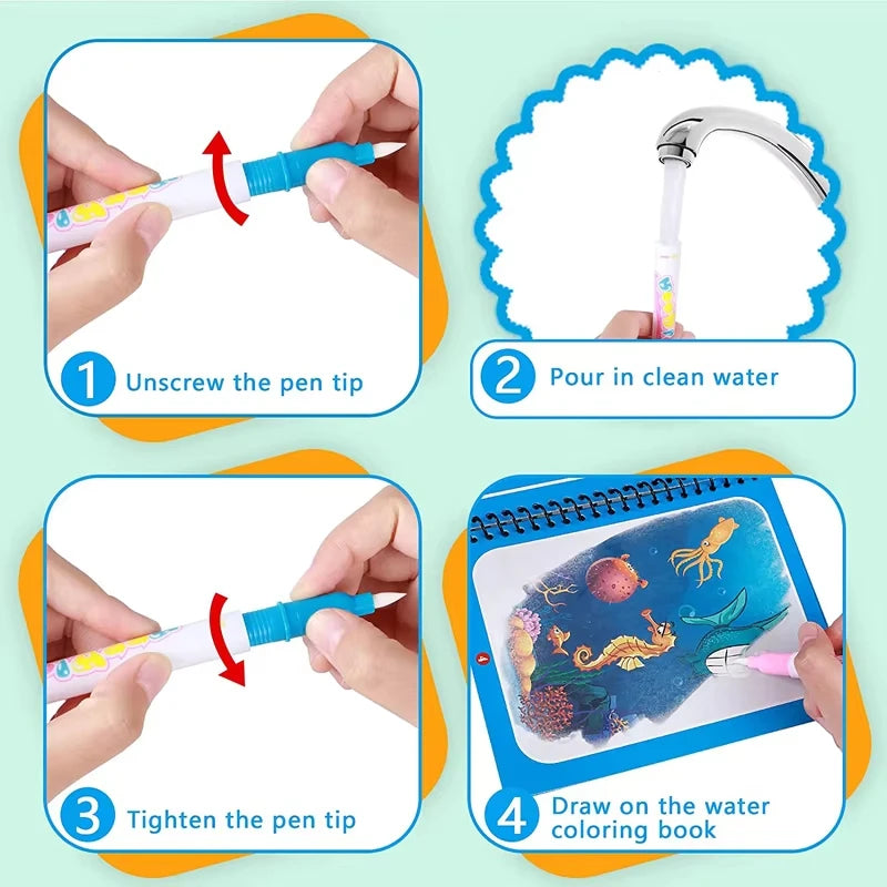 Montessori Water Drawing Book for Kids