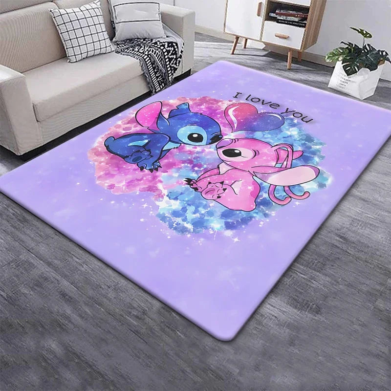 Stitch Cartoon Carpet Rug for Living Room Bedroom Decoration Picnic Camp Kitchen Carpet Crawling Carpet Decoration