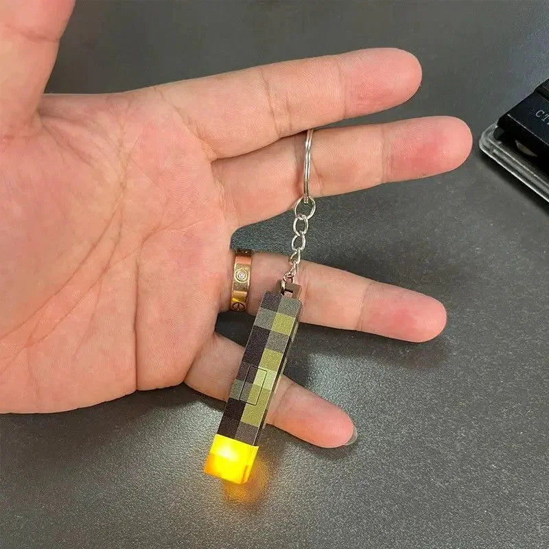 Minecraft Torch LED Mini Keychain – USB Rechargeable Pendant for Kids