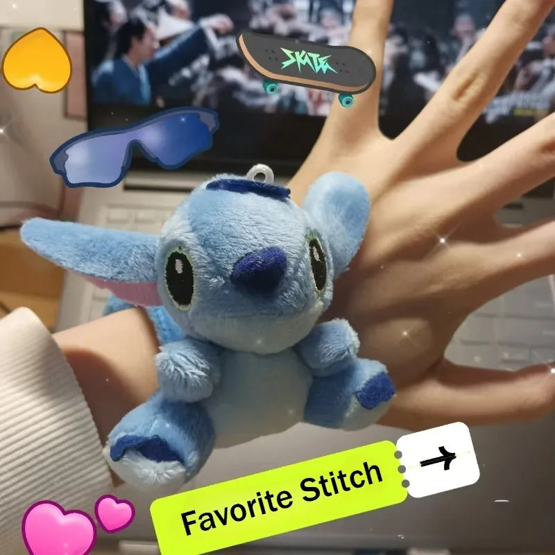 Disney Lilo & Stitch Wristband Cute Cartoon Stitch Kids Snap Circle Plush Wristband Doll Accessory Wedding Party Holiday Gift