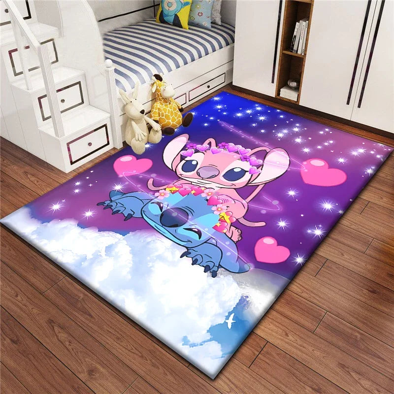 Stitch Cartoon Carpet Rug for Living Room Bedroom Decoration Picnic Camp Kitchen Carpet Crawling Carpet Decoration